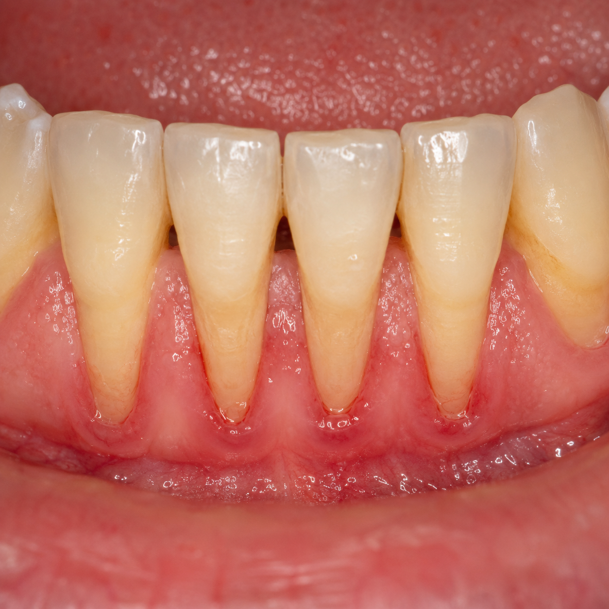 Patient with recessed gums and severe tooth sensitivity